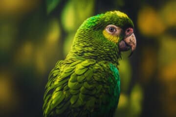 Image if a close up of Exotic Bird Parrot.